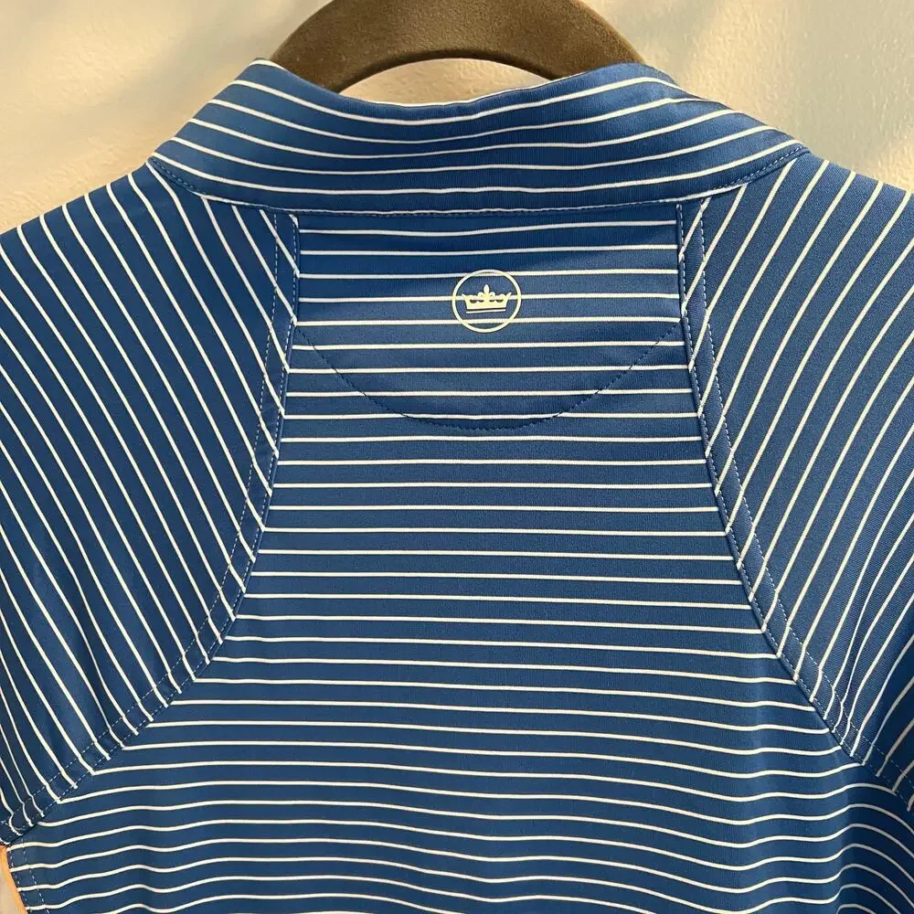 Peter Millar Blue and White Stripe Performance Base Layer Size S